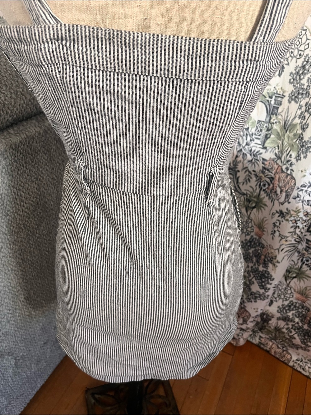 Hollister Striped Square-Neck Mini Dress in Black and White with pockets size xs - Picture 5 of 7